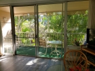 View to the gardens and pool area