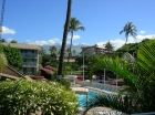 Behr's Escape Maui Condo with Beautiful View from our Lanai looking over the pool and gardens to Mt Haleakala