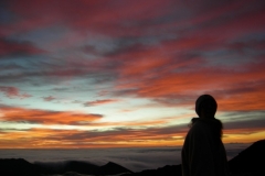 Sunrise a the top of Haleakala Crater