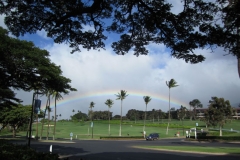 Rainbow at Lahaina golf course seen from Whalers Village