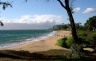 Kamaole II Beach and Park looking north towards W Maui mountains